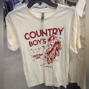 Next Level Apparel Cream T-shirt County Boy's Dream girl